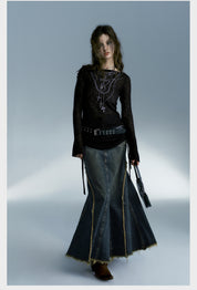 Long Denim Skirt