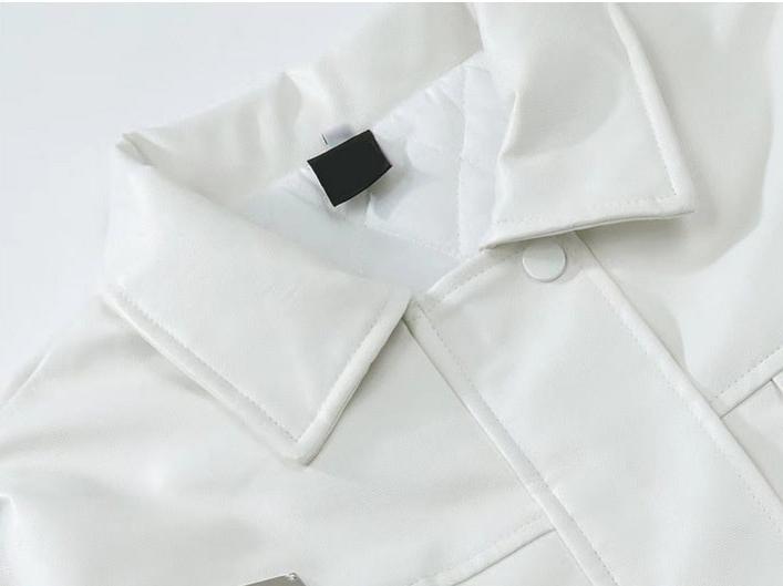 SPP Black-White Strap Leather Jacket