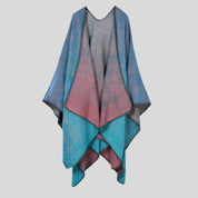Warm poncho with colorful decorations, model Y
