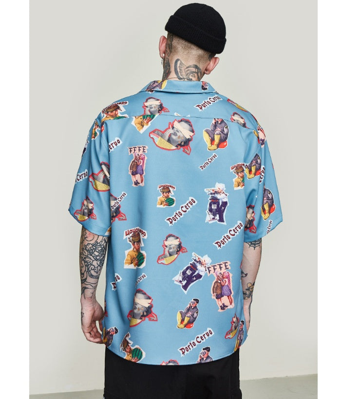 Cartoon Print Shirt Shirt