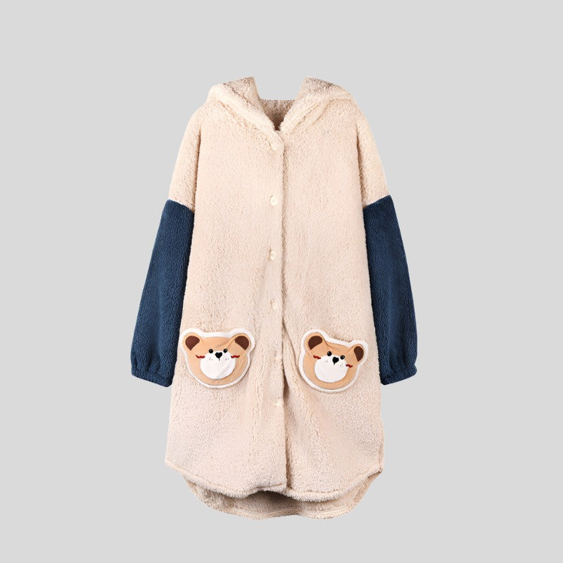 Open Onesie with Animal Embroidery