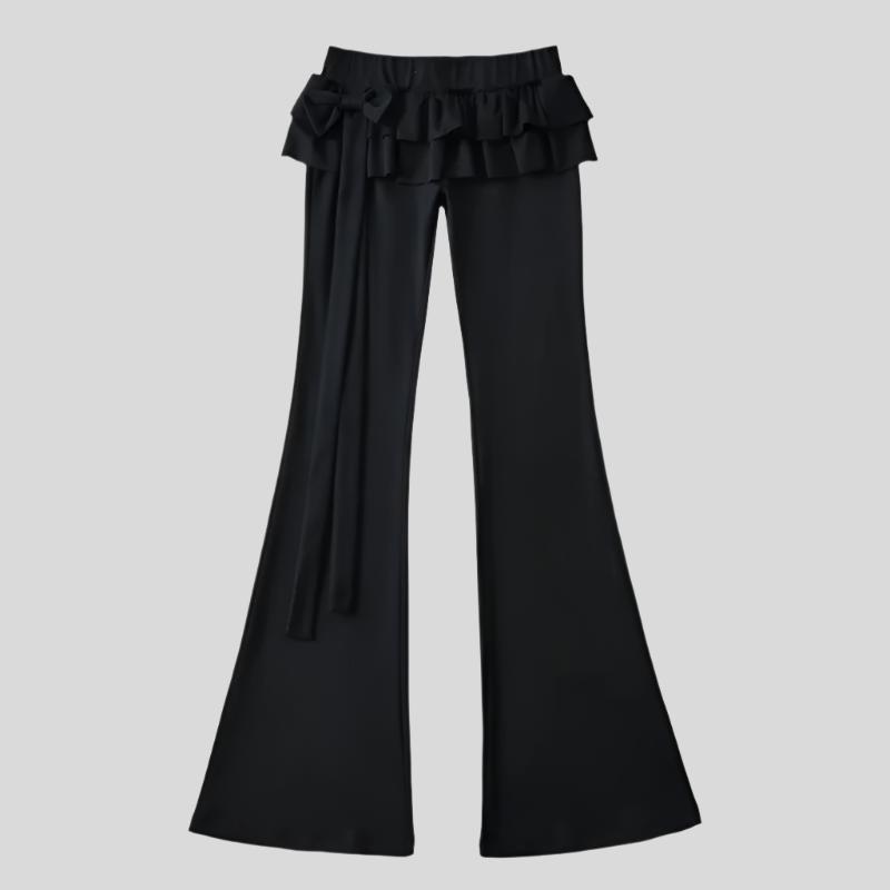 Tie-Flounce Flare Pants