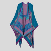 Warm poncho with colorful decorations, model Y