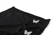 Butterfly-Buckle Black Skirt