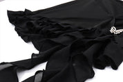 Butterfly-Buckle Black Skirt