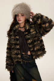 AMM Short Patchwork Fur Coat