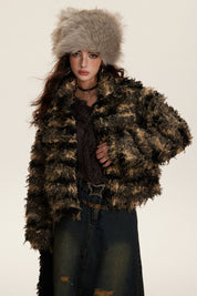 AMM Short Patchwork Fur Coat