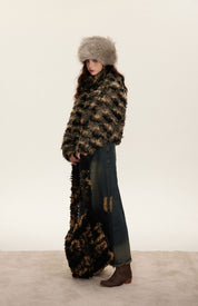 AMM Short Patchwork Fur Coat