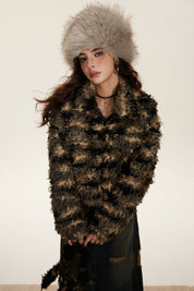 AMM Short Patchwork Fur Coat