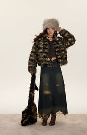 AMM Short Patchwork Fur Coat