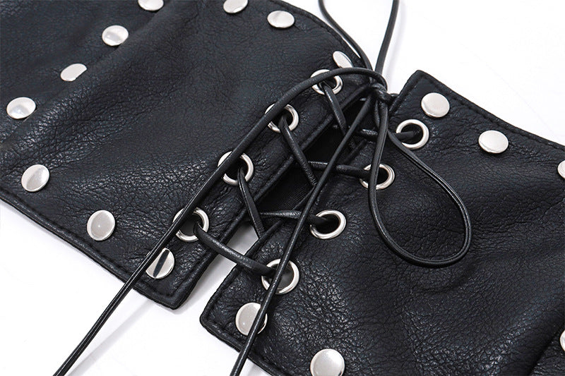 YUN Leather Crop Top