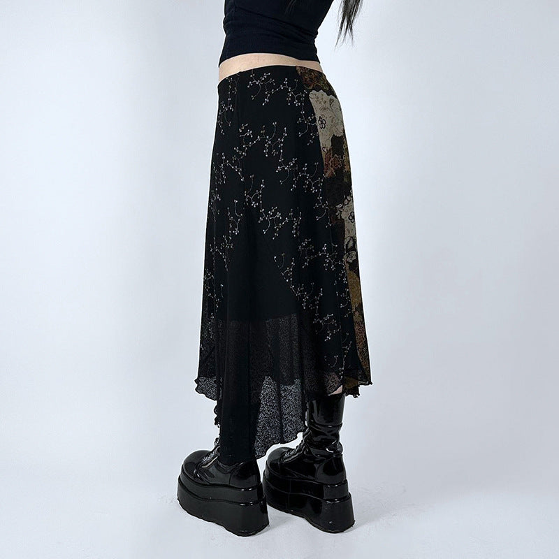 Vintage Long Floral Lace Skirt
