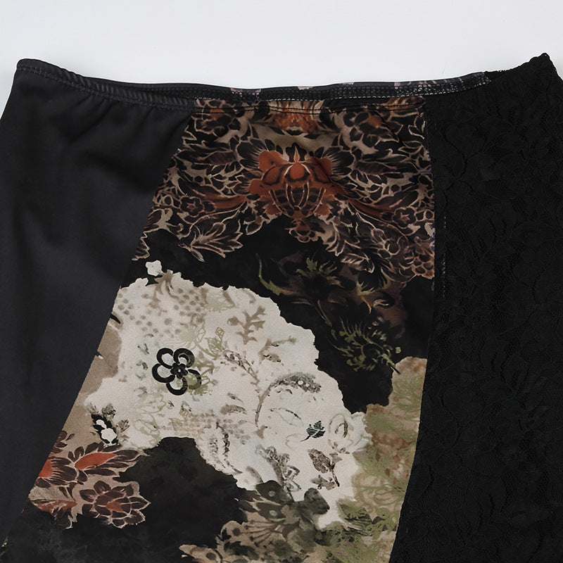 Vintage Long Floral Lace Skirt