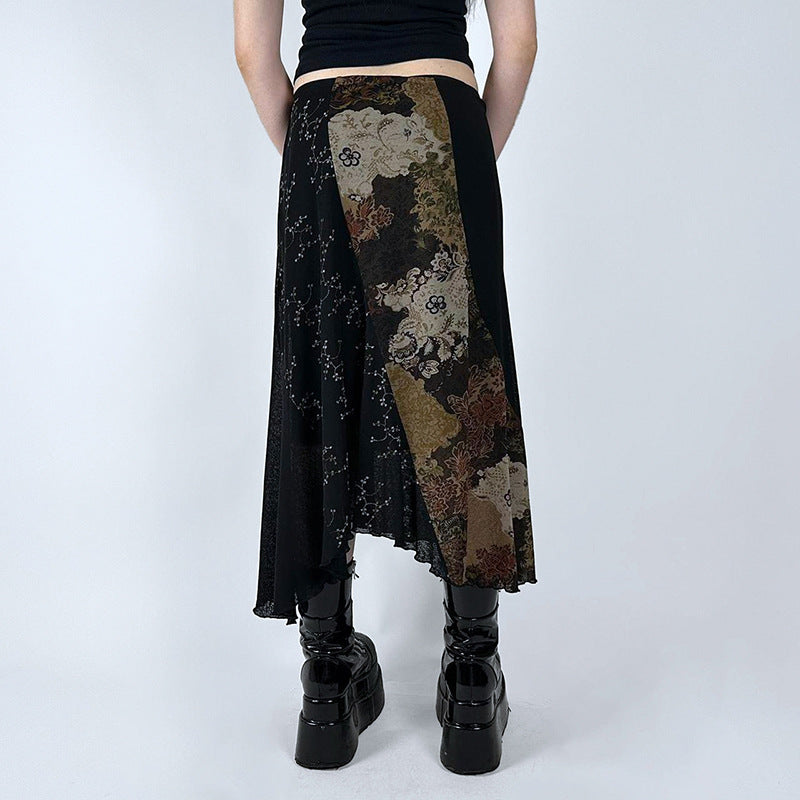 Vintage Long Floral Lace Skirt