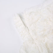 AN Lace-Overlay Flare Pants
