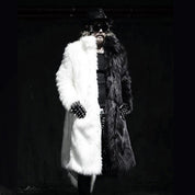 Black & White Long Fur Coat