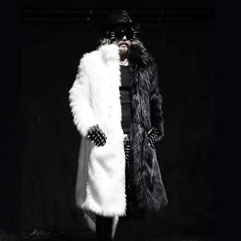 Black & White Long Fur Coat