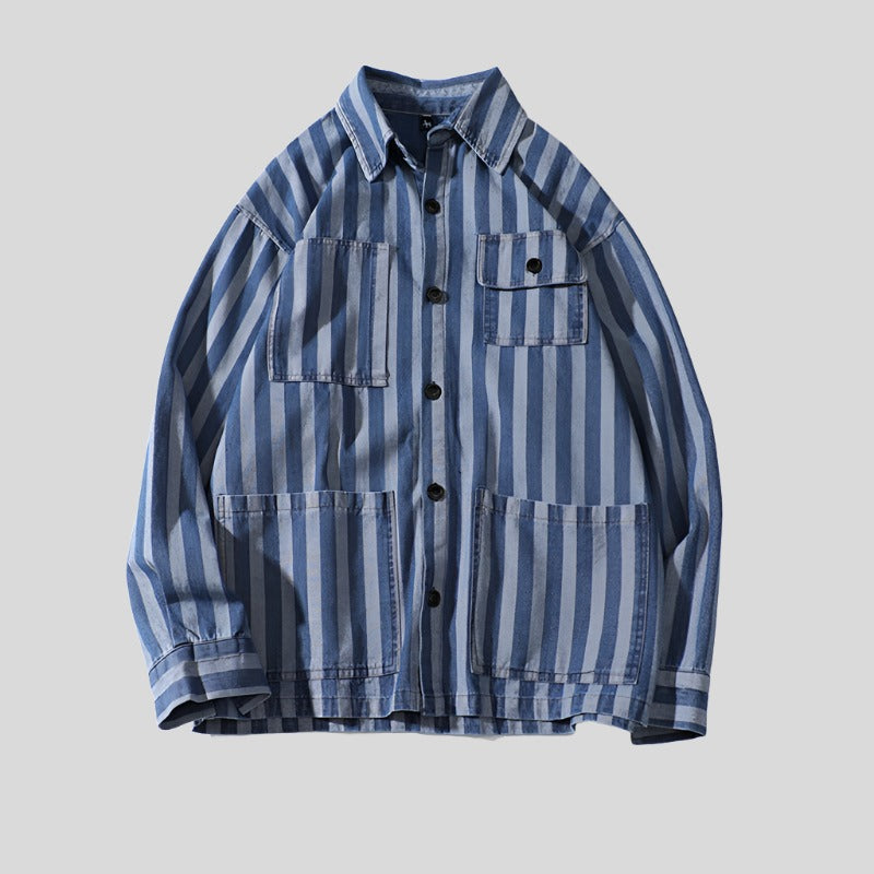 Thick Striped Denim Shirt