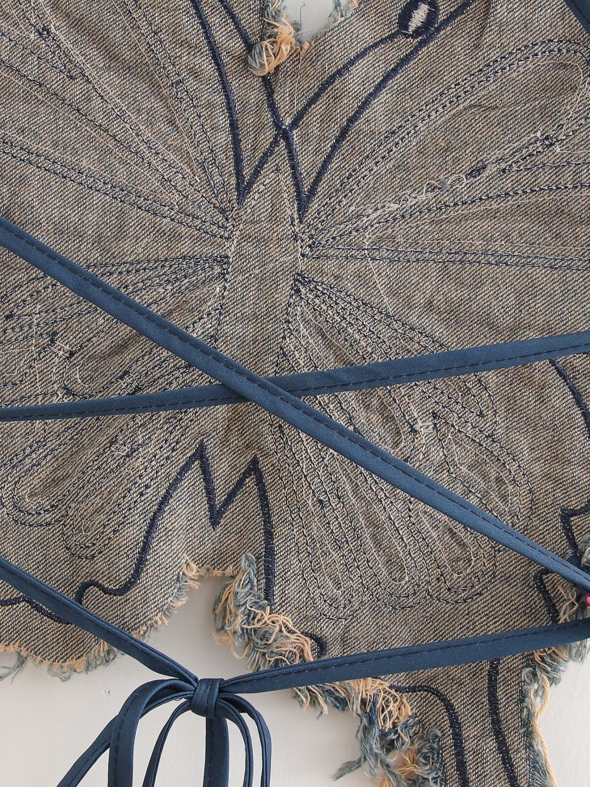 Butterfly Studded Denim Tank