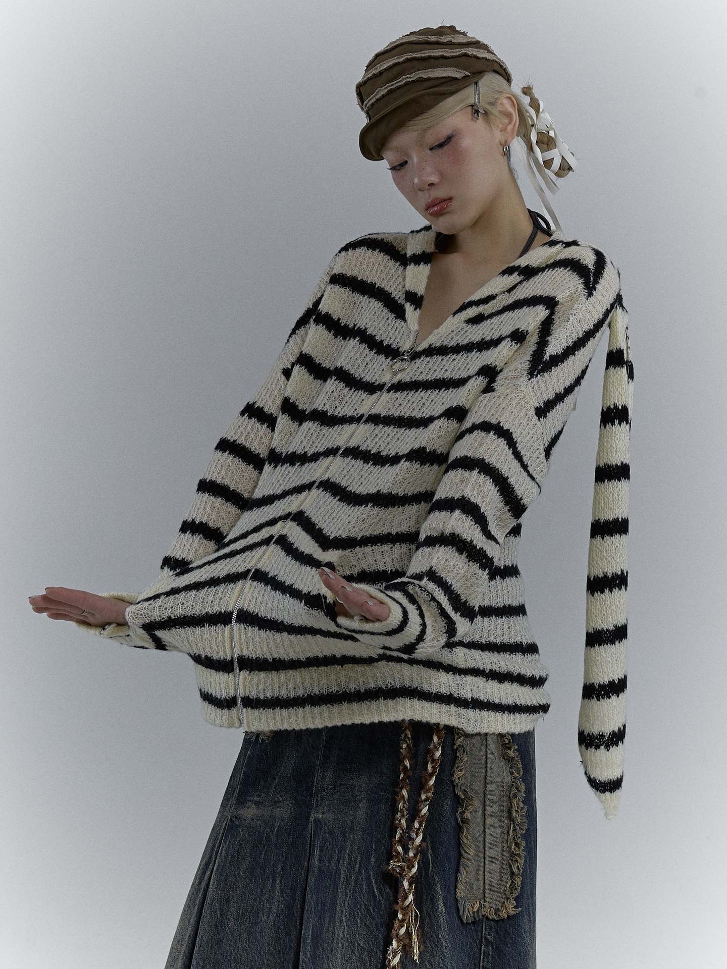 RI Bunny-Ear Stripe Knit
