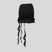 Butterfly-Buckle Black Skirt
