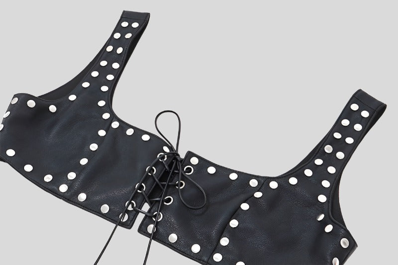 YUN Leather Crop Top
