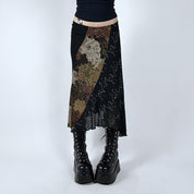 Vintage Long Floral Lace Skirt