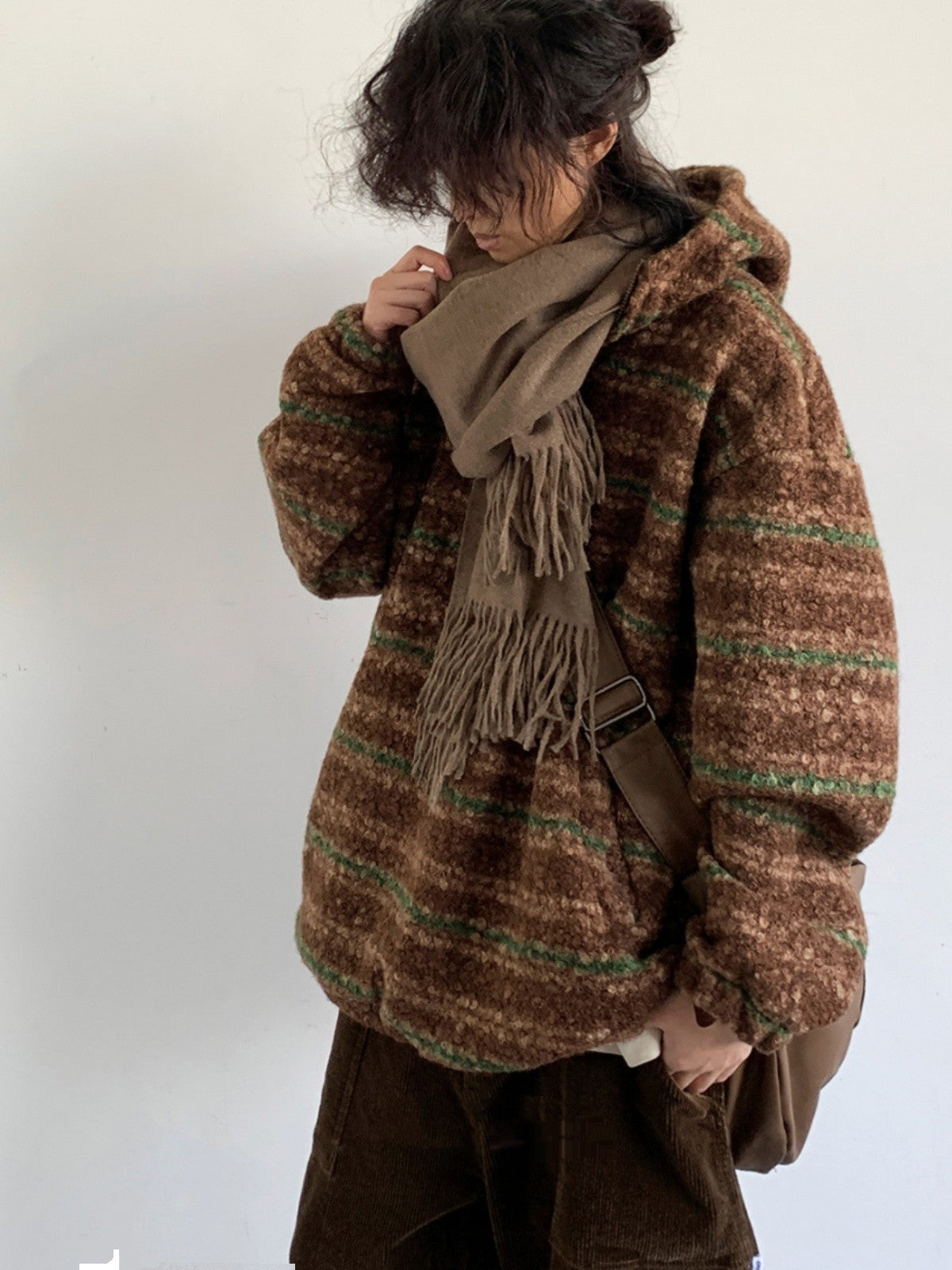 Vintage Brown-Tone Sweater Coat