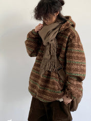 Vintage Brown-Tone Sweater Coat