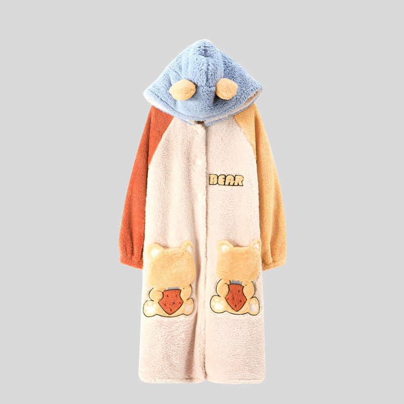Open Onesie with Animal Embroidery
