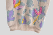 Wool Vest with Floral Weave