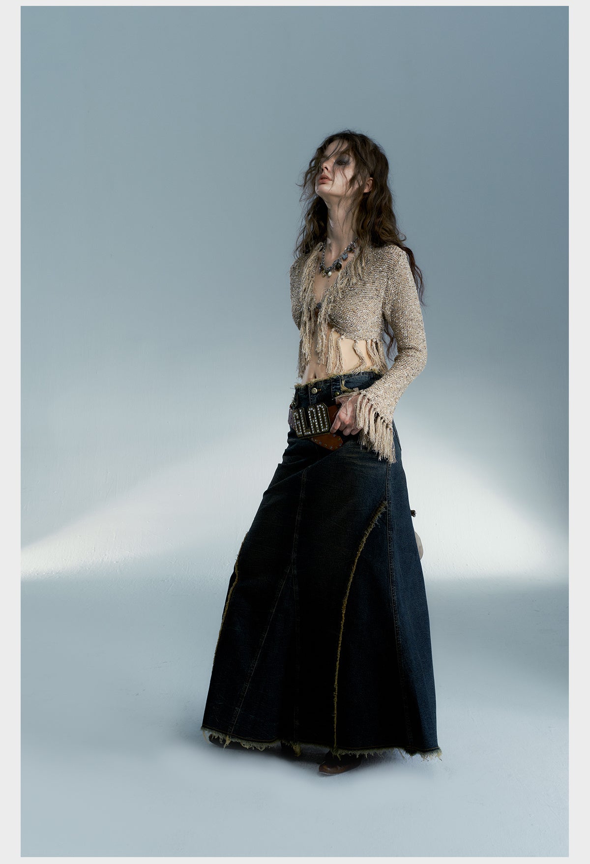Long Denim Skirt