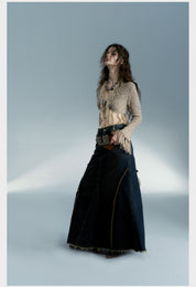 Long Denim Skirt