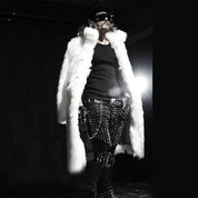 Black & White Long Fur Coat