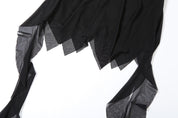 D Black Mini Skirt with Slits