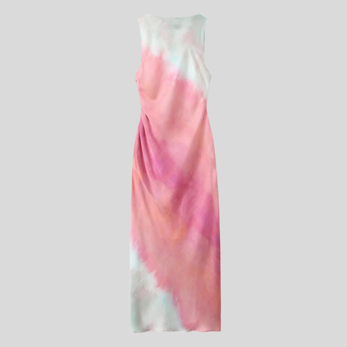 Multicolor Midi Satin Dress