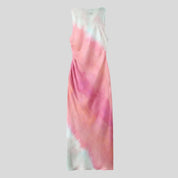 Multicolor Midi Satin Dress