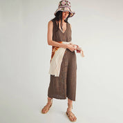 Brown Knit Tank Dress