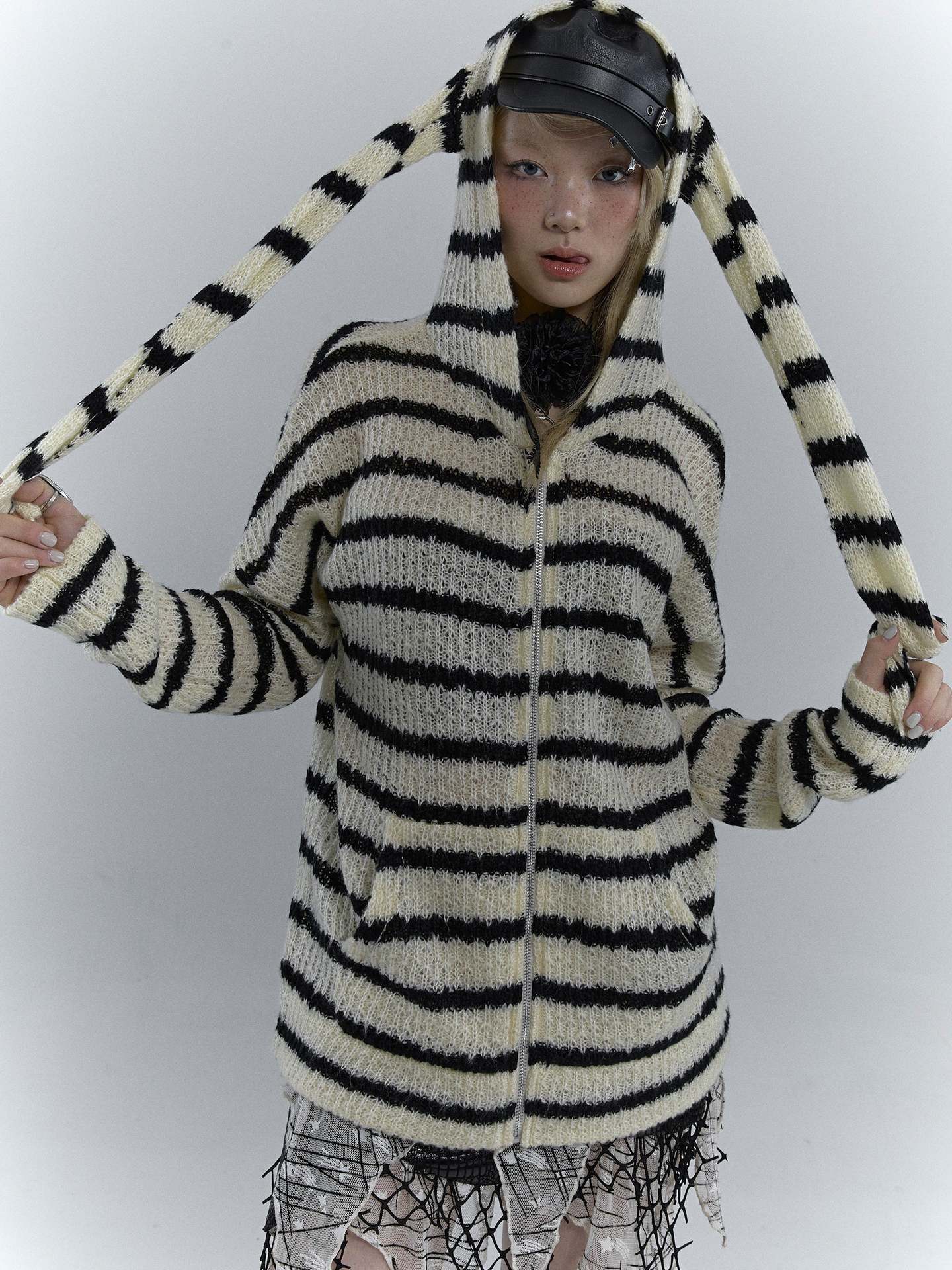 RI Bunny-Ear Stripe Knit
