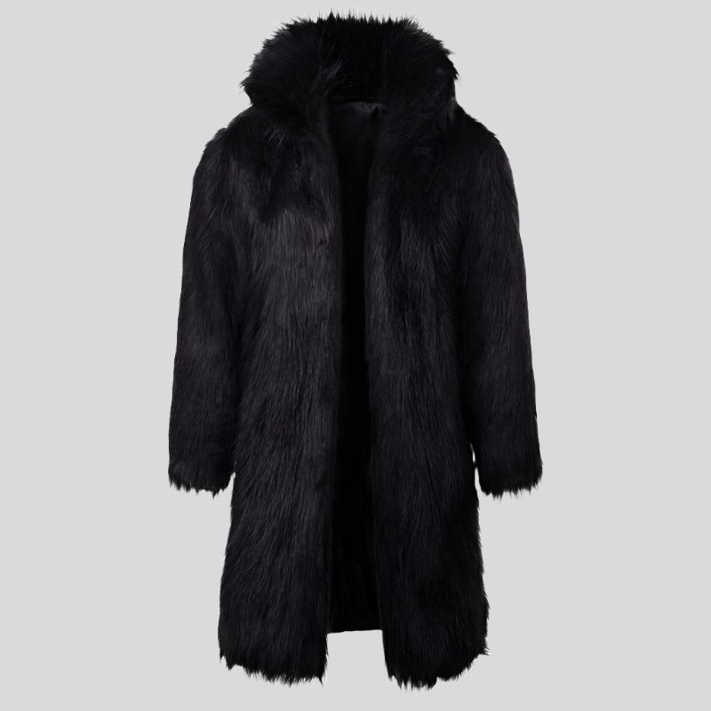 Black & White Long Fur Coat