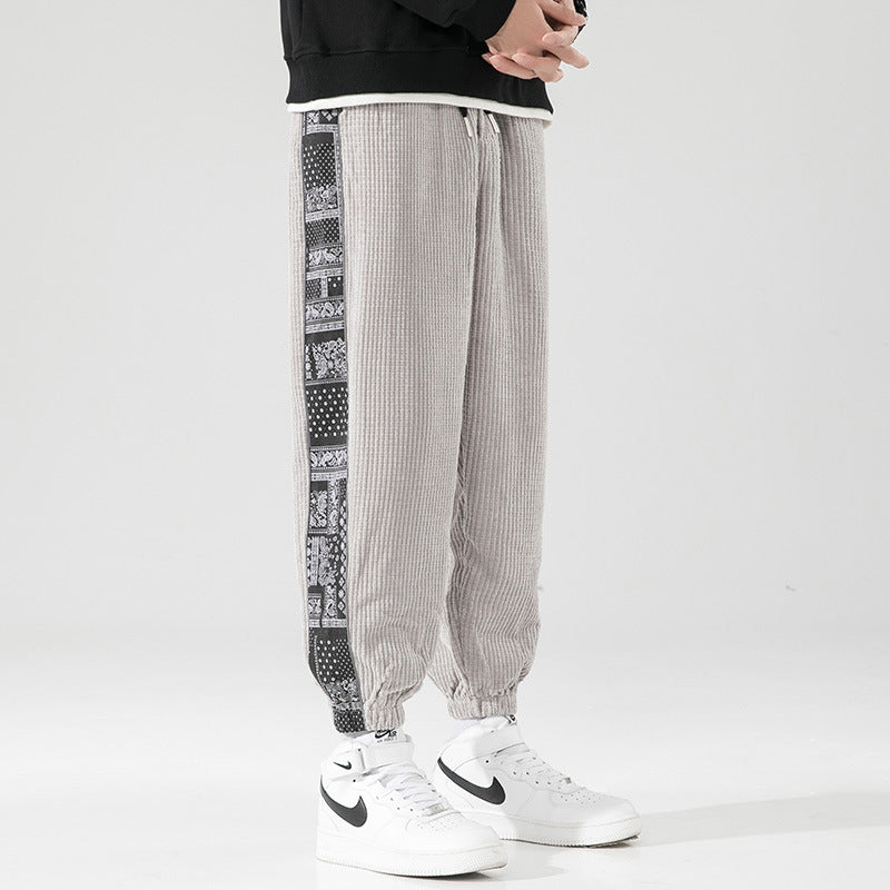 Embroidered Corduroy Pants