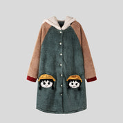 Open Onesie with Animal Embroidery