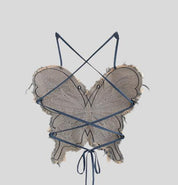 Butterfly Studded Denim Tank