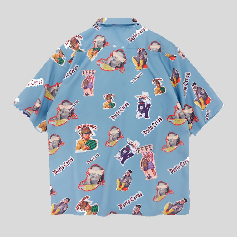 Cartoon Print Shirt Shirt