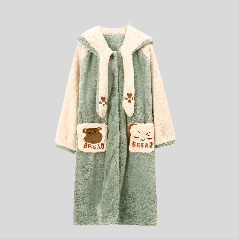 Open Onesie with Animal Embroidery