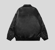 SPP Black-White Strap Leather Jacket
