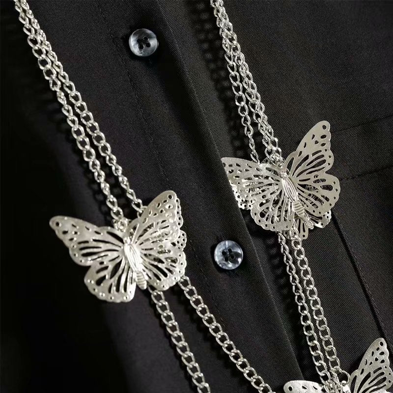 SIM Long-Sleeve Shirt with Butterfly Chain