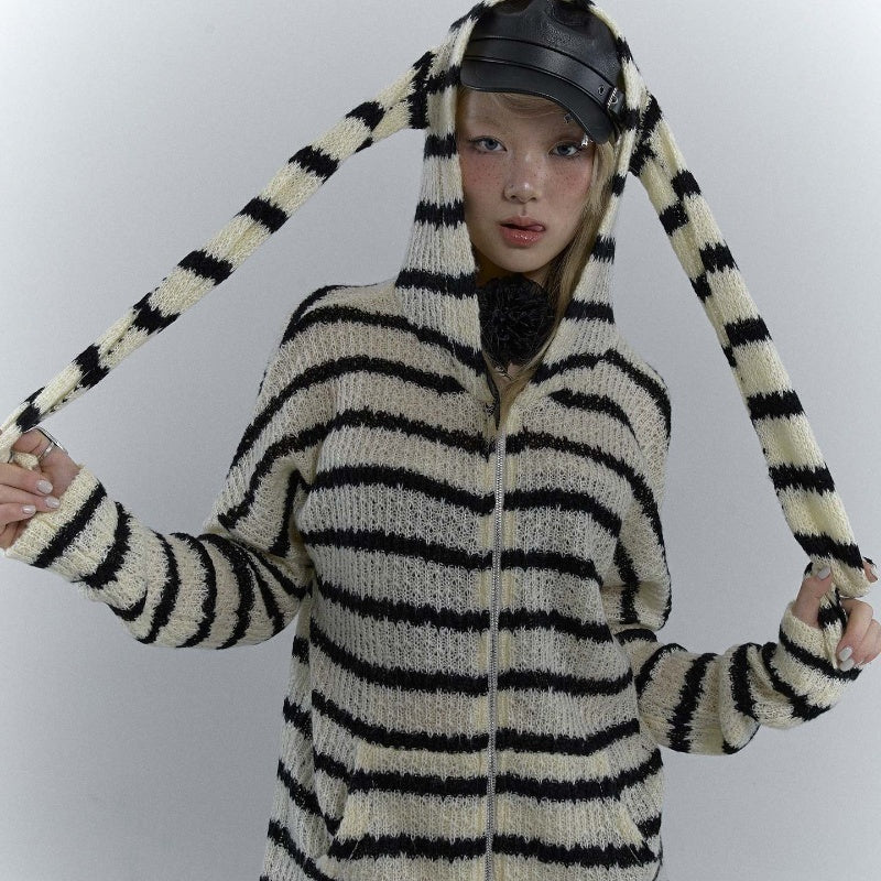 RI Bunny-Ear Stripe Knit