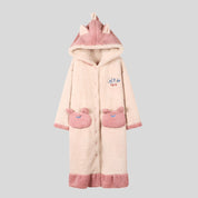 Open Onesie with Animal Embroidery