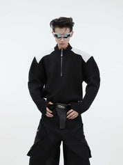 AS Black-White Zip Knit